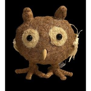 Ten Thousand Villages Have A Hoot Coir Owl Decor Stand Alone Coconut Fiber Decor